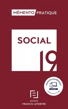 Couverture du produit · MEMENTO SOCIAL 2019: Toute la réglementation sociale applicable pour 2019