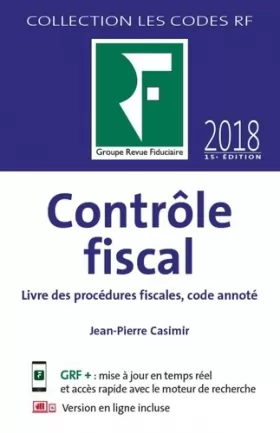 Couverture du produit · Contrôle fiscal 2018: Livre des procédures fiscales, code annoté