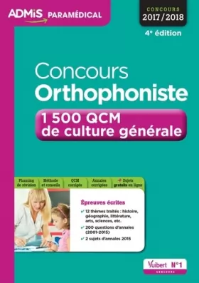 Couverture du produit · Concours orthophoniste - 1500 QCM de culture générale