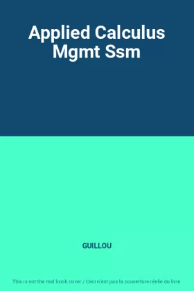 Couverture du produit · Applied Calculus Mgmt Ssm