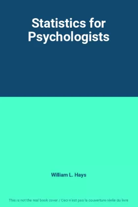 Couverture du produit · Statistics for Psychologists