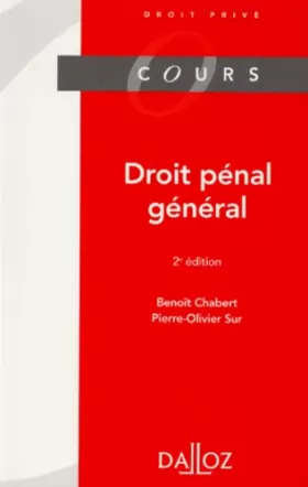 Couverture du produit · DROIT PENAL GENERAL. 2ème édition 1997