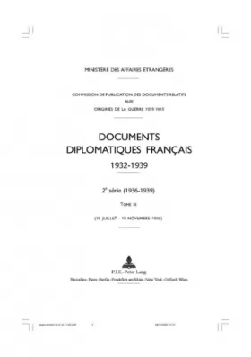 Couverture du produit · Documents diplomatiques français: 1936 - Tome III (19 juillet - 19 novembre 1936) - Réimpression