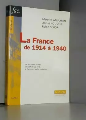 Couverture du produit · La France de 1914 à 1940