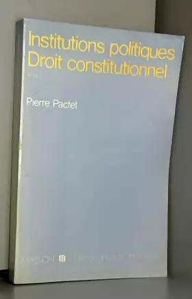 Couverture du produit · Institutions politiques, droit constitutionnel