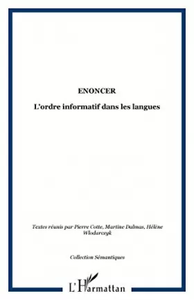 Couverture du produit · Enoncer: L'ordre informatif dans les langues