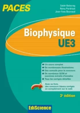 Couverture du produit · Biophysique - UE3 PACES - 3e éd.: Manuel, cours + QCM corrigés