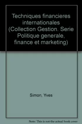 Couverture du produit · Techniques financières internationales (Gestion)