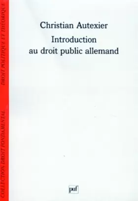 Couverture du produit · Introduction au droit public allemand