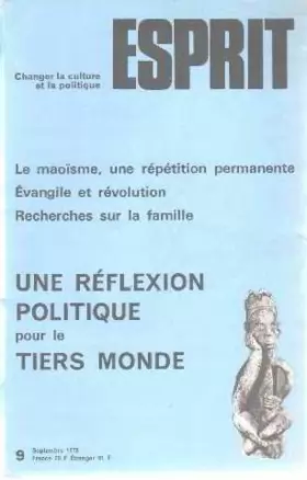 Couverture du produit · Revue esprit/ septembre 1978/ une reflexion politique pour le tiers-monde