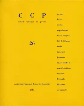 Couverture du produit · Cahier critique de poésie, n° 26