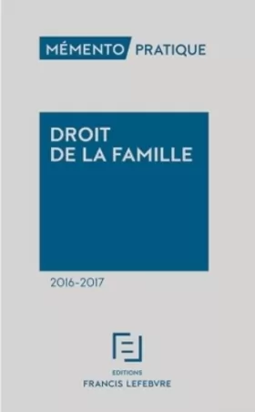 Couverture du produit · MEMENTO DROIT DE LA FAMILLE 2016-2017
