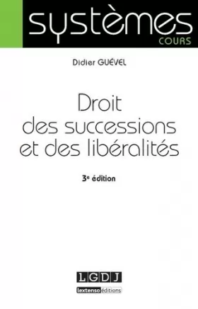 Couverture du produit · droit des successions et des libéralités - 3ème édition