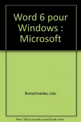 Couverture du produit · Word 6 pour Windows: Microsoft