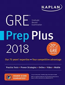 Couverture du produit · GRE Prep Plus 2018: Practice Tests + Proven Strategies + Online + Video + Mobile