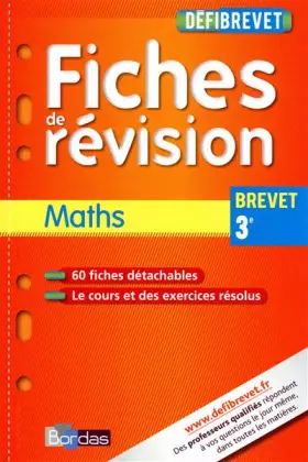 Couverture du produit · DEFIBREVET FICHES MATHS 3E
