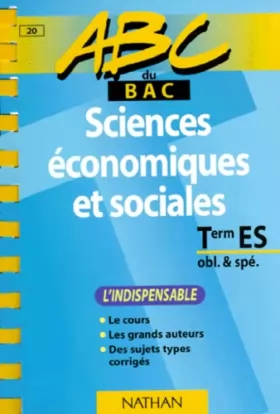 Couverture du produit · ABC DU BAC - Sciences économiques et sociales - Terminale ES obl & spé