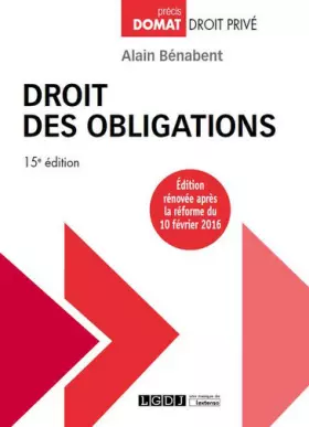 Couverture du produit · Droit des obligations, 15ème Ed.