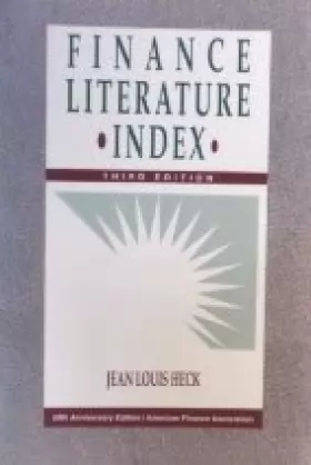 Couverture du produit · Finance Literature Index