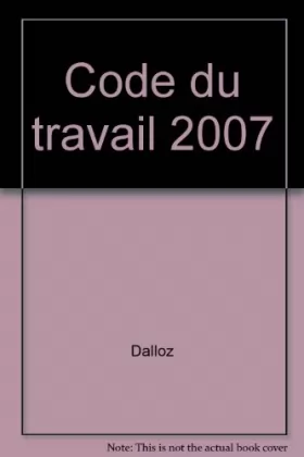 Couverture du produit · Code du travail 2007