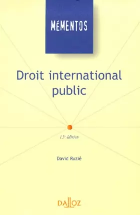 Couverture du produit · Droit international public, 15e édition