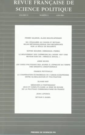 Couverture du produit · Revue française de science politique, volume 51 - Numéro 3