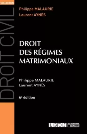Couverture du produit · DROIT DES REGIMES MATRIMONIAUX 6EME EDITION
