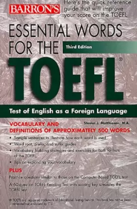 Couverture du produit · Essential Words for the TOEFL