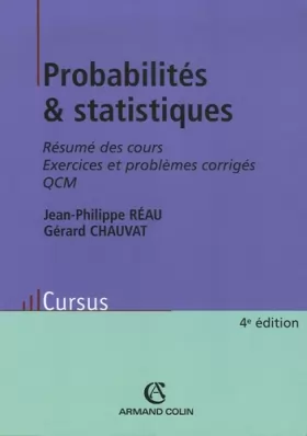 Couverture du produit · Probabilités & statistiques: Résumé des cours - exercices et problèmes corrigés - QCM