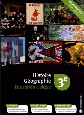 Couverture du produit · Histoire Géographie Education civique 3e : Manuel élève