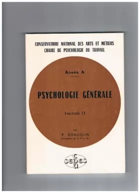Couverture du produit · Psychologie générale Fascicule II Année A