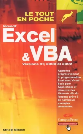 Couverture du produit · Excel & VBA