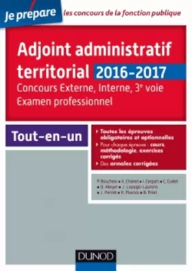 Couverture du produit · Adjoint administratif territorial - Concours et Examen professionel - 2e éd.: Tout-en-un