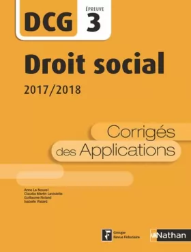 Couverture du produit · DCG 3 - Droit social - 2017/2018