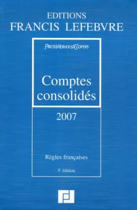 Couverture du produit · Comptes consolidés: Règles françaises