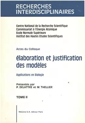 Couverture du produit · Elaboration et justification des modèles, volume 2