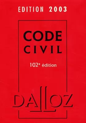 Couverture du produit · Code civil 2003, 102e édition