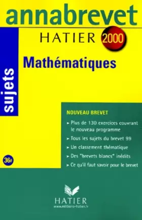 Couverture du produit · Annabrevet sujets 2000 - mathématiques