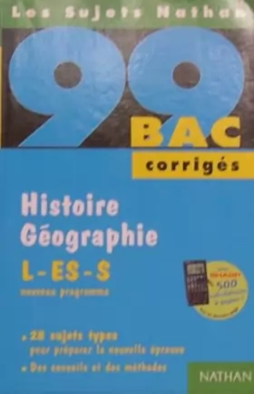 Couverture du produit · Les sujets Nathan - Histoire-géographie, L-ES-S : 28 sujets types - corrigés