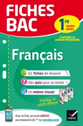 Couverture du produit · Fiches bac Français 1re toutes séries: fiches de révision Première séries générales et technologiques