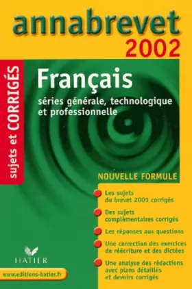 Couverture du produit · Français. Sujets et corrigés 2002