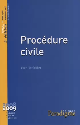 Couverture du produit · Procédure civile