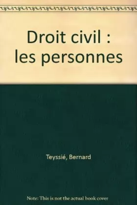 Couverture du produit · Droit civil: Les personnes (ancienne édition)