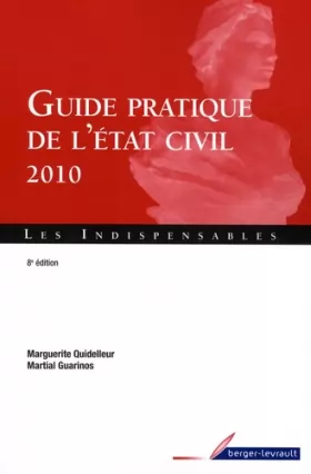 Couverture du produit · Guide pratique de l'état civil 2010