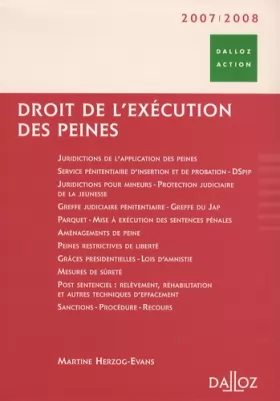 Couverture du produit · Droit de l'exécution des peines: Edition 2007-2008