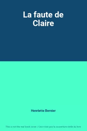 Couverture du produit · La faute de Claire