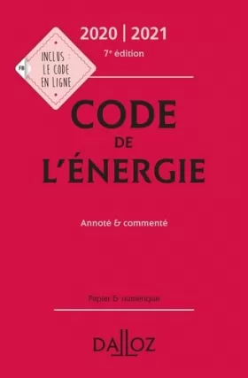 Couverture du produit · Code de l'énergie: Annoté & commenté