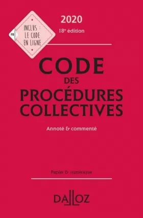 Couverture du produit · Code des procédures collectives: Annoté & commenté