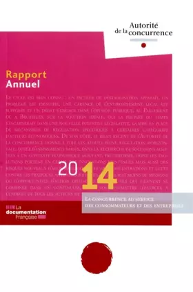 Couverture du produit · Rapport 2014 de l'Autorité de la concurrence