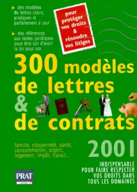 Couverture du produit · 300 modèles de lettres et de contrats, 2001